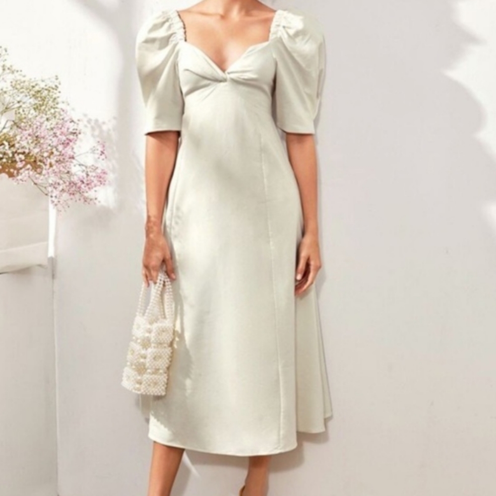 Zara white linen summer cocktail dress
